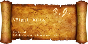 Völgyi Júlia névjegykártya
